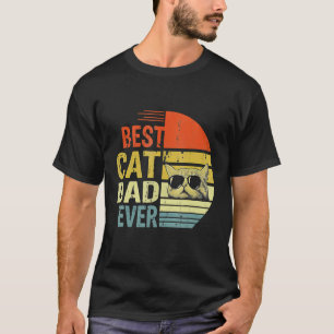 Retro  Best Cat Dad ever Fathers day Siames T-shirt