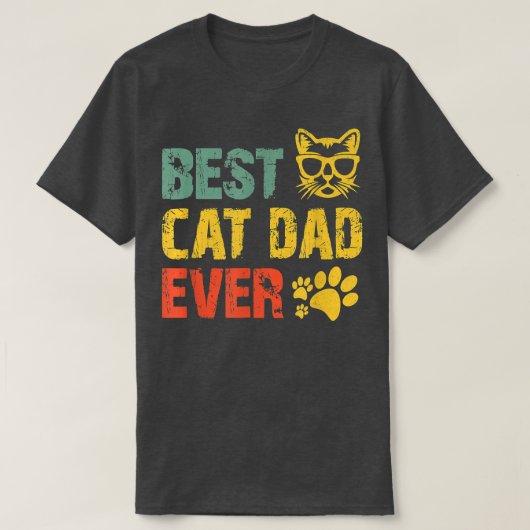  Retro Best Cat Dad Oog Vaderdag T-shirt (Design voorkant)