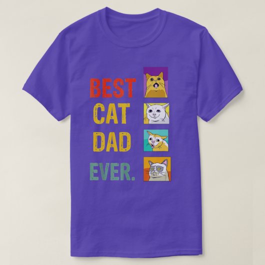 Retro Best Cat Dad Oover Funny Meow cat Kitty Cat  T-shirt (Design voorkant)
