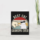 Retro Best Cat Grandpa Ever Funny Fist Bump Grandd Kaart (Voorkant)