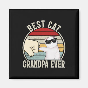 Retro Best Cat Grandpa Ever Funny Fist Bump Grandd Magneet
