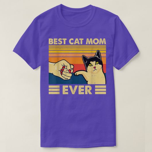 Retro Best Cat Mam Ever Fist Funny Ca T-shirt (Design voorkant)