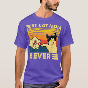 Retro  Best Cat Mam Ever Fist Funny Ca T-shirt