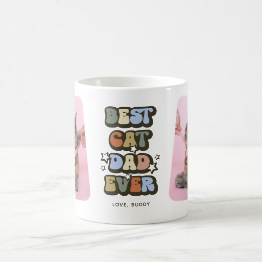 Retro Best Cat Pap ooit 2 Foto Koffiemok (Center)