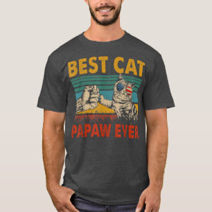 Retro Best Cat PaPaw Ever Funny Dad Cat Lo T-shirt
