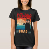 Retro Best Cat Stepmam Ever Cool Moeder's T-shirt (Voorkant)