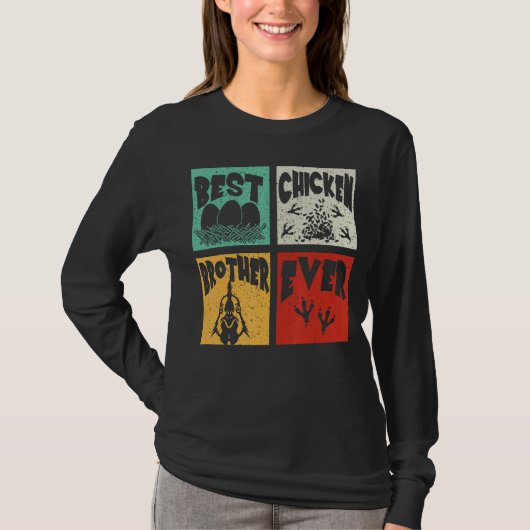 Retro Best Chicken Brother Ever Farmer Fa T-shirt (Voorkant)