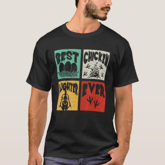  Retro Best Chicken Daughter Ever Farmer F T-shirt
