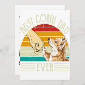 Retro  Best Corgi Dad Ever Aankondiging (Voorkant / Achterkant)