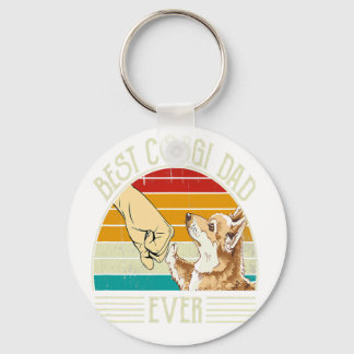 Retro  Best Corgi Dad Ever Sleutelhanger