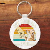 Retro  Best Corgi Dad Ever Sleutelhanger (Voorkant)