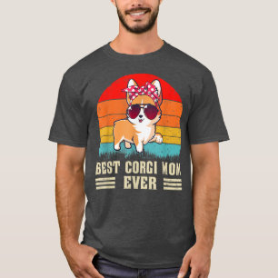 Retro Best Corgi Mam Ever Puppy Lover Moth T-shirt