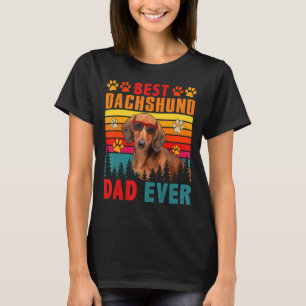 Retro Best Dachshund Dad Ever Cute Dog Sun T-shirt