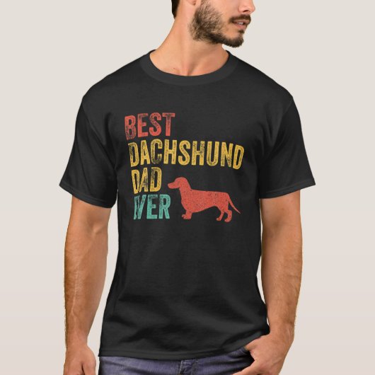Retro Best Dachshund Dad over Hondenliefhebber Own T-shirt (Voorkant)