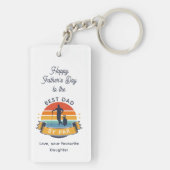 Retro Best Dad beroemd gemaakt door Par Golf Gag C Sleutelhanger (achterkant)