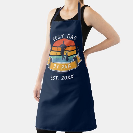 Retro Best Dad door Par Golfing Birthday Swag Schort (Insitu)