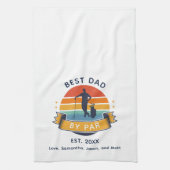 Retro Best Dad van Par Golfing Lover Custom Theedoek (Verticaal)