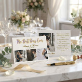 Retro Best Day Ever Photo Collage Wedding Bedankkaart