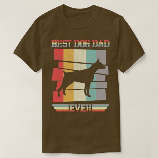  RETRO BEST DOG DAD EVER DOBERMAN FATHERS D T-SHIRT (Design voorkant)
