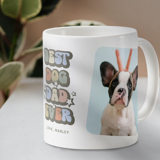 Retro Best Dog Dad Oog 2 Foto Koffiemok