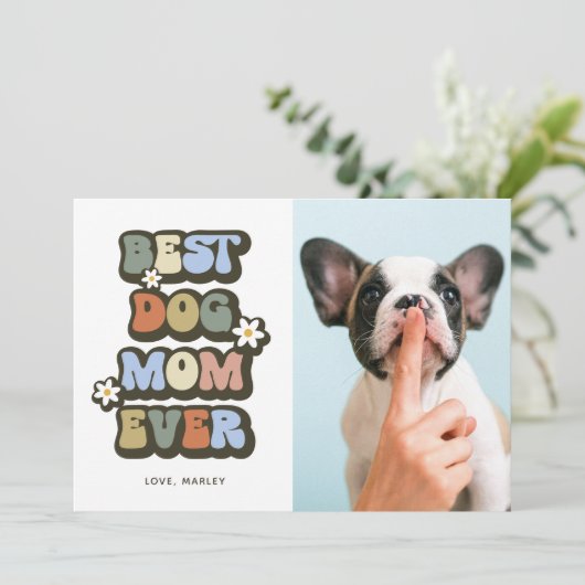 Retro Best Dog Ma Birthday Moederdag Kaart (Staand voorkant)