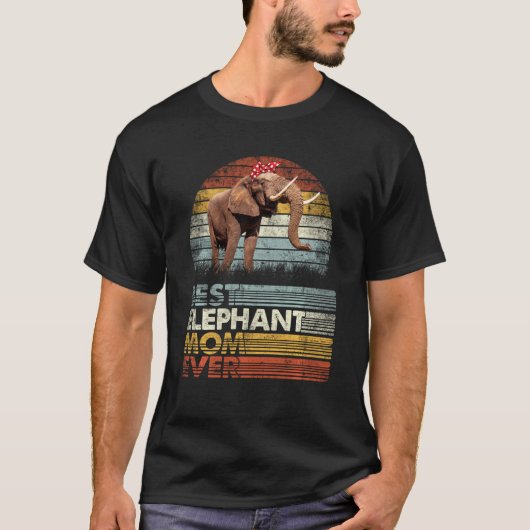 Retro Best Elephant Ma Ever Animals Lover T-shirt (Voorkant)