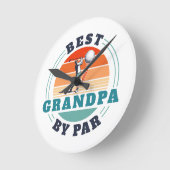 Retro Best Grandpa door Par Custom Golfing Ronde Klok (Hoek)