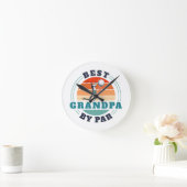 Retro Best Grandpa door Par Custom Golfing Ronde Klok (Huis)