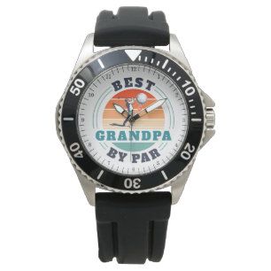Retro Best Grandpa door Par Grandfather Birthday Horloge