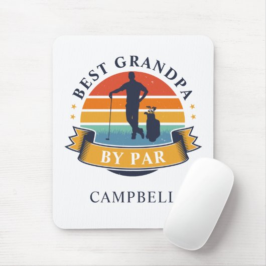 Retro Best Grandpa door Par Personalized Golfer Po Muismat (Met muis)