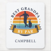 Retro Best Grandpa door Par Personalized Golfer Po Muismat (Voorkant)