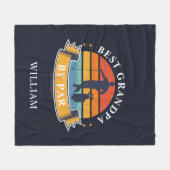 Retro Best Grandpa door persoonlijke Golfer Fleece Deken (Voorkant (Horizontaal))