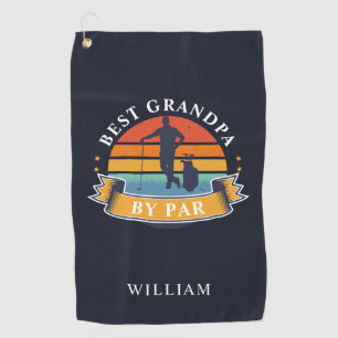 Retro Best Grandpa door persoonlijke Golfer Golfhanddoek