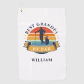 Retro Best Grandpa door persoonlijke Golfer Golfhanddoek (Voorkant)