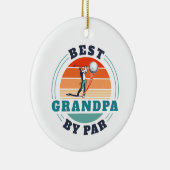 Retro Best Grandpa, Par Custom KerstGolfing Keramisch Ornament (Rechts)