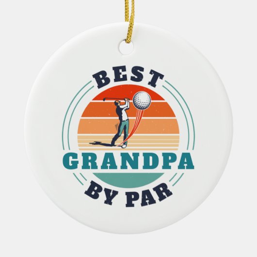 Retro Best Grandpa, Par Custom KerstGolfing Keramisch Ornament (Voorkant)