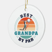 Retro Best Grandpa, Par Custom KerstGolfing Keramisch Ornament (Links)