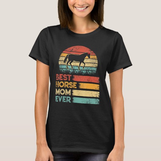 Retro  Best Horse Mam Ever Animals T-shirt (Voorkant)