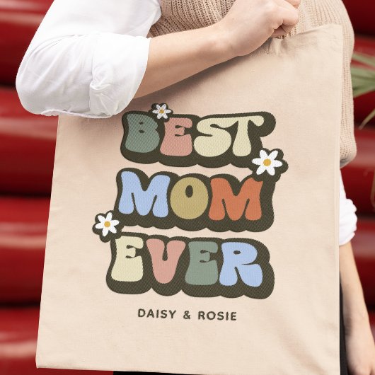 Retro Best mam Ever Photo Tote Bag