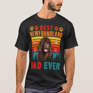  Retro Best Newfoundland Dad Ever Cute Dog T-shirt