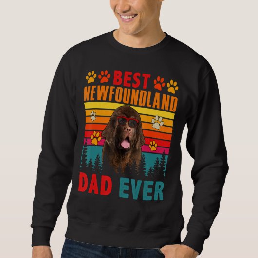 Retro Best Newfoundland Dad Ever Cute Dog Trui (Voorkant)