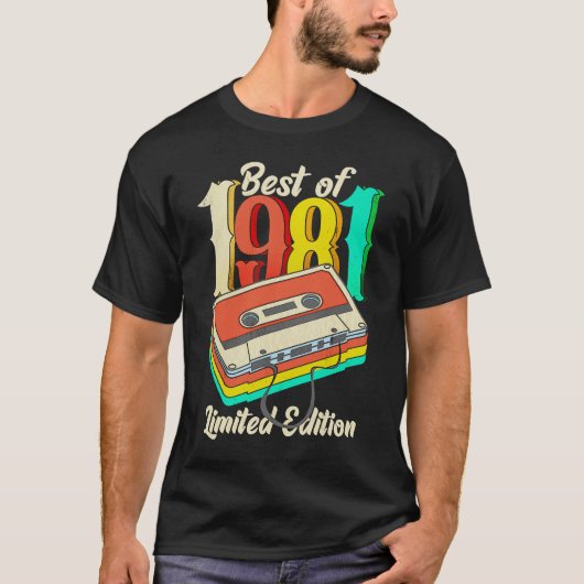 Retro Best of 1981 Cassettebandje 40th Birthday de T-shirt (Voorkant)