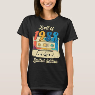 Retro Best of 1988 Cassettebandje 34 jaar oud 34e T-shirt