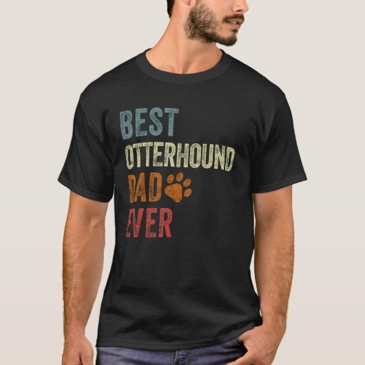 Retro Best Otterhound Dad Ever Otterhound Papa Fat T-shirt (Voorkant)