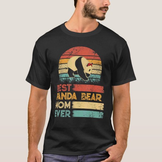 Retro Best Panda Beer Mam Ever Animals T-shirt (Voorkant)
