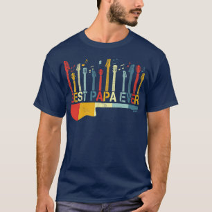 Retro  Best Papa Ever Guitar Lover Guitaris T-shirt