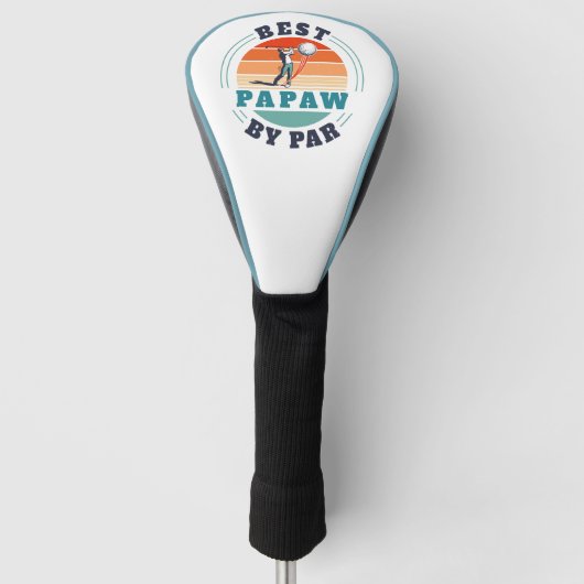 Retro Best Papaw by Par Custom Grandpa Golfheadcover (Voorkant)