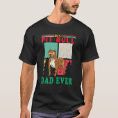  Retro Best Pit Bull Pap Ever Dog Sunglasse T-shirt (Voorkant)