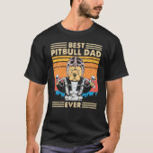 Retro Best Pitbull Pap Ever Drift Motorbike Dog T-shirt (Voorkant)