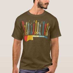 Retro  Best Poppa Ever Guitar Lover Guitari T-shirt